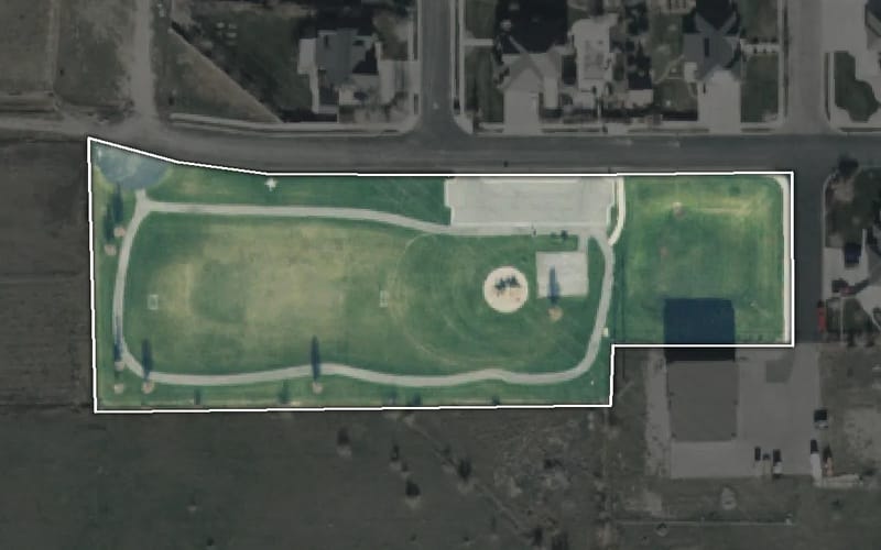 Aerial view of Rachel McTeer Park