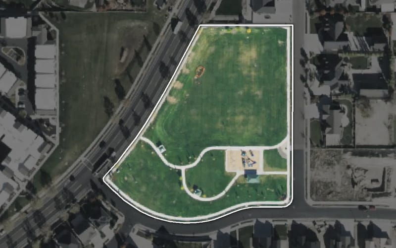 Aerial view of River Heights Park