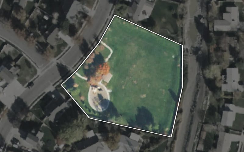 Aerial view of Riverton Village Park