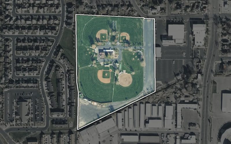 Aerial view of Russell Swenson Memorial Ball Park