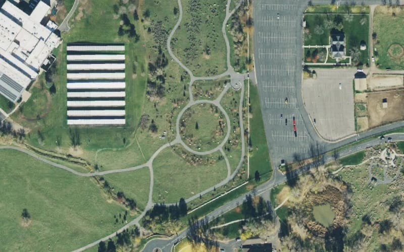 Aerial view of Scott M. Matheson Nature Preserve and Governors Groves