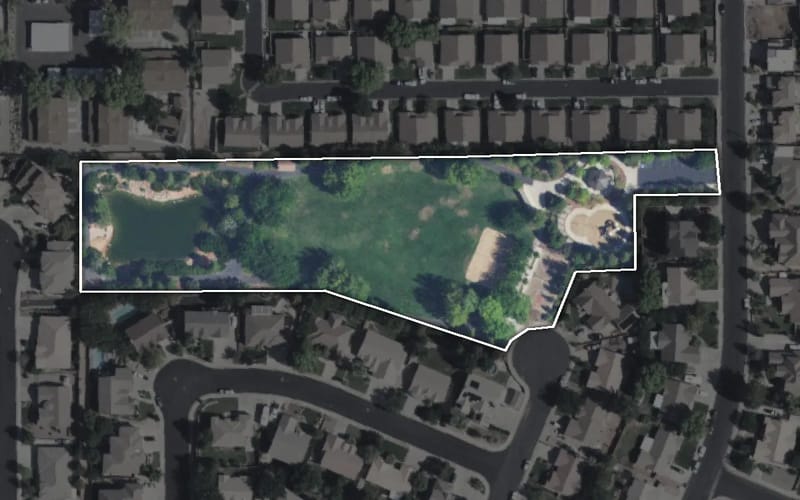 Aerial view of Shadow Mountain Park