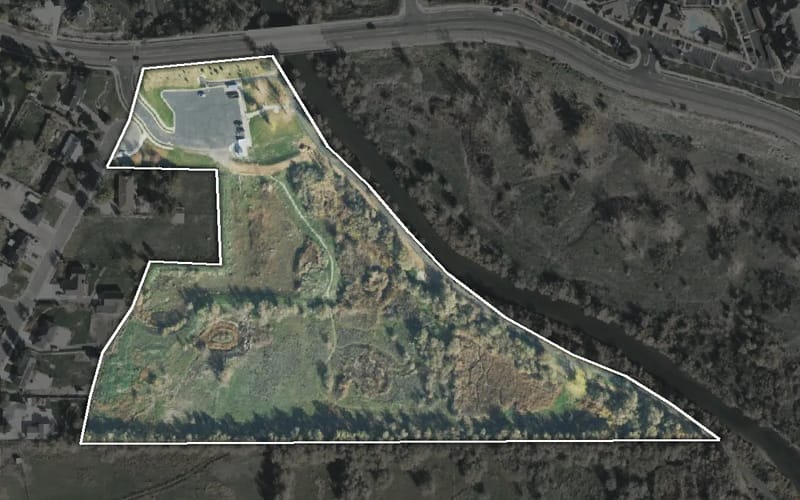 Aerial view of Shields Lane Park