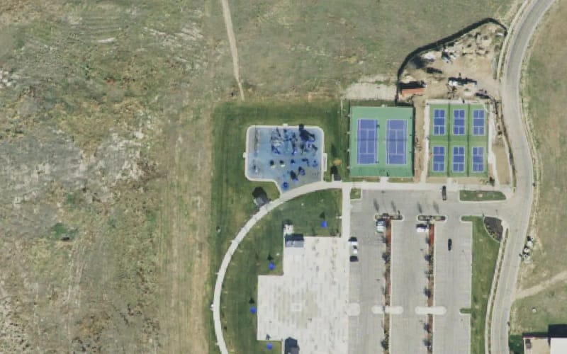 Aerial view of Sierra Newbold Memorial Playground