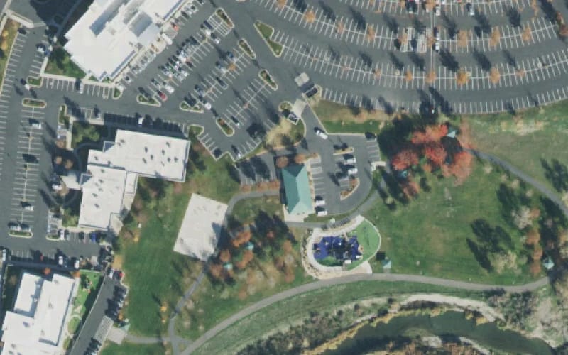 Aerial view of East Riverfront Park