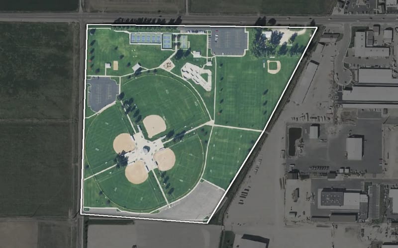 Aerial view of Southfield Park