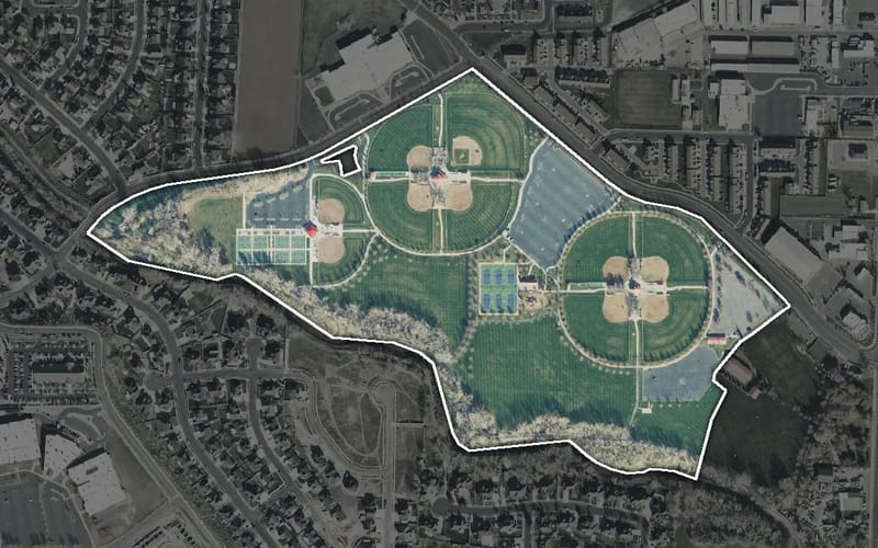 Aerial view of Spanish Fork Sports Park