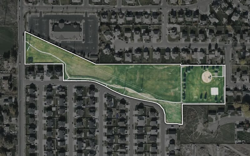 Aerial view of Stagecoach crossing A park