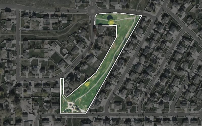 Aerial view of Sugarplum Park