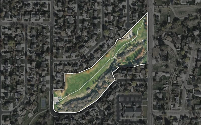 Aerial view of Teton Estates Park