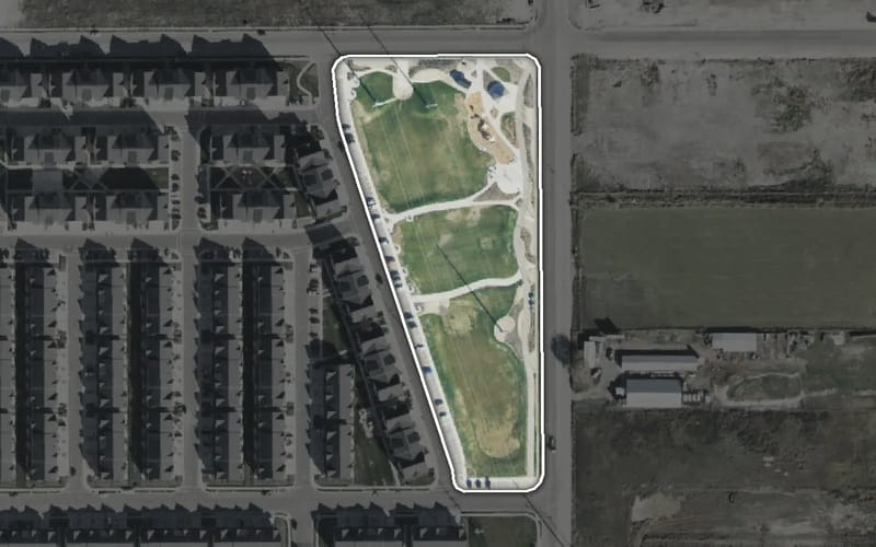 Aerial view of The Exchange Park