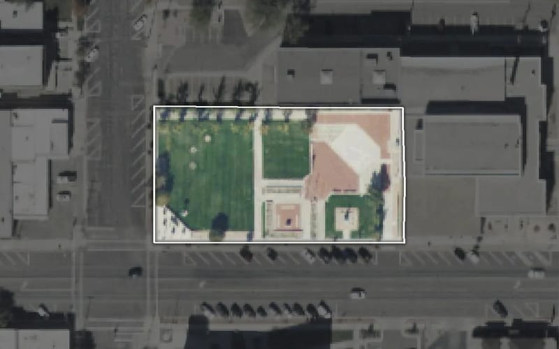 Aerial view of The Peace Garden