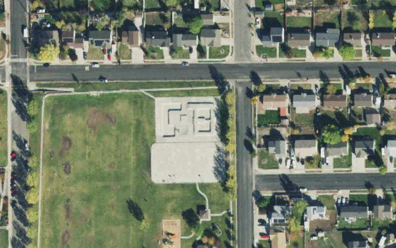 Aerial view of Tooele Skatepark