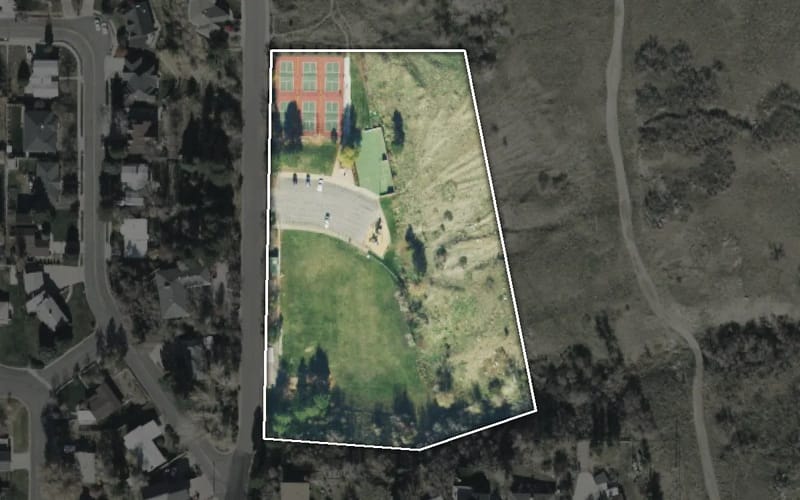 Aerial view of Twin Hollow Park (Cheese Park)