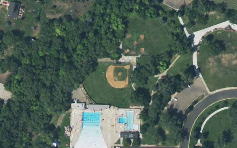 Aerial view of Wendell Snow Field