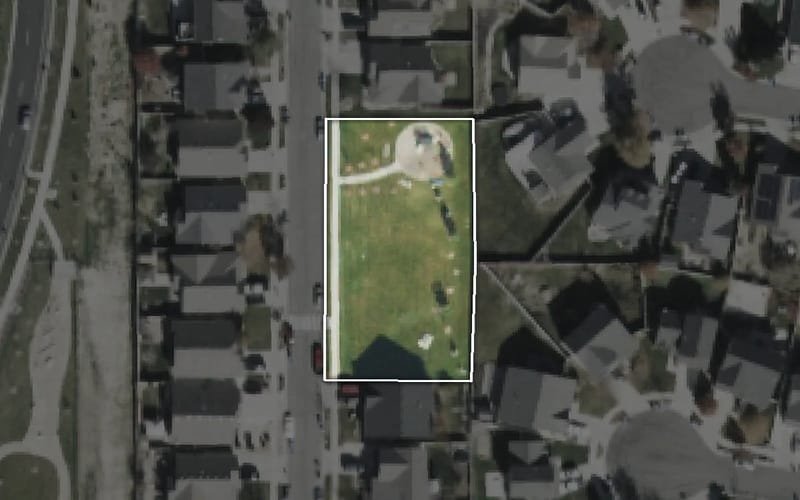 Aerial view of Western Springs Tot Lot Park