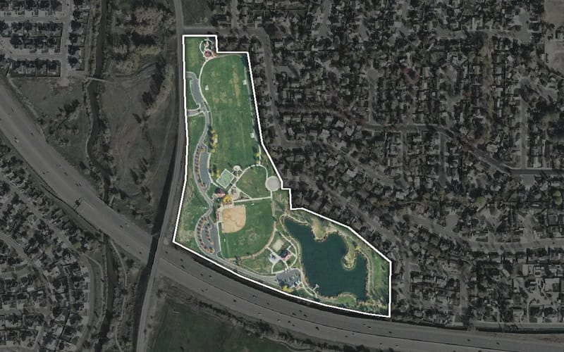 Aerial view of Willow Pond Park