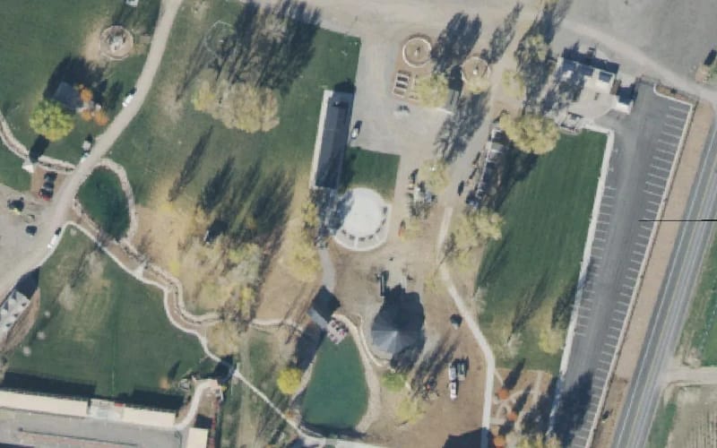Aerial view of Young Living Splash Pad